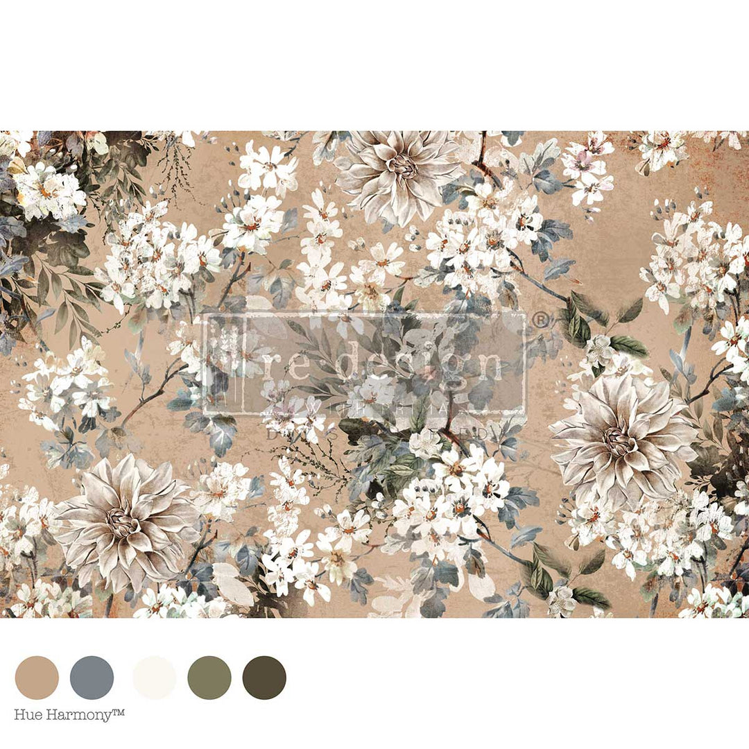 LIMITED! Redesign Decoupage Fibre - NOCTURNAL HERBARIUM (49.53cm x 76.2cm)