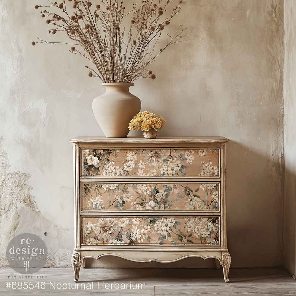 LIMITED! Redesign Decoupage Fibre - NOCTURNAL HERBARIUM (49.53cm x 76.2cm)