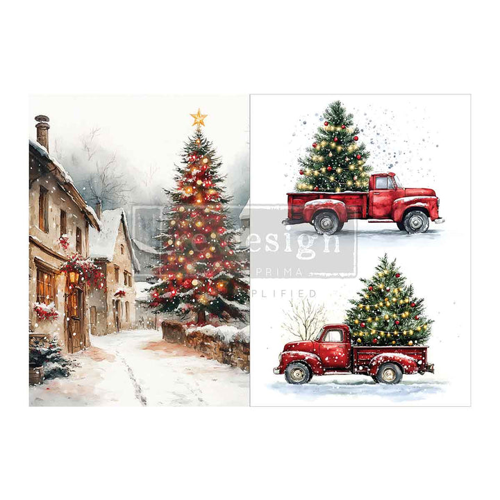NEW! Redesign A4 Decoupage Fibre Paper Pack of 2 - NORTHBOUND TRADITIONS (21cm x 29.7cm)