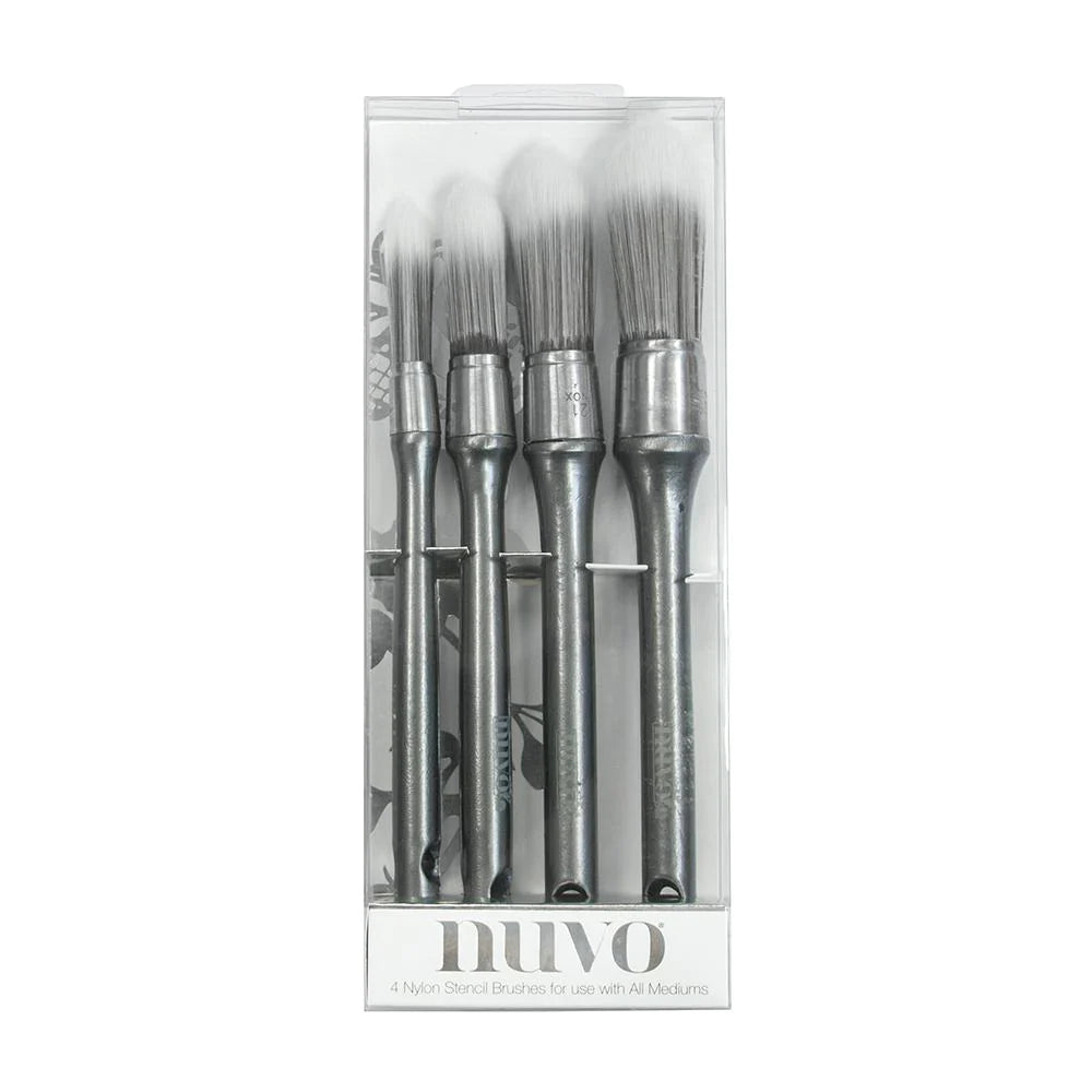 Nuvo Stencil Brushes (Pack of 4) - Rustic Farmhouse Charm
