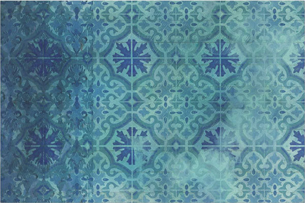 Decoupage Tissue Paper - Ocean Blue Tiles (50.8cm x 76.2cm) - Rustic Farmhouse Charm