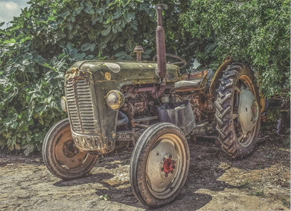 Decoupage Tissue Paper - Old Farm Tractor (53.34cm x 73.66cm) - Rustic Farmhouse Charm