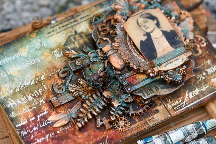 NEW! Limited Edition Finnabair Stencil Set – OLD PAGES – 3 stencils, 6″x9″ each