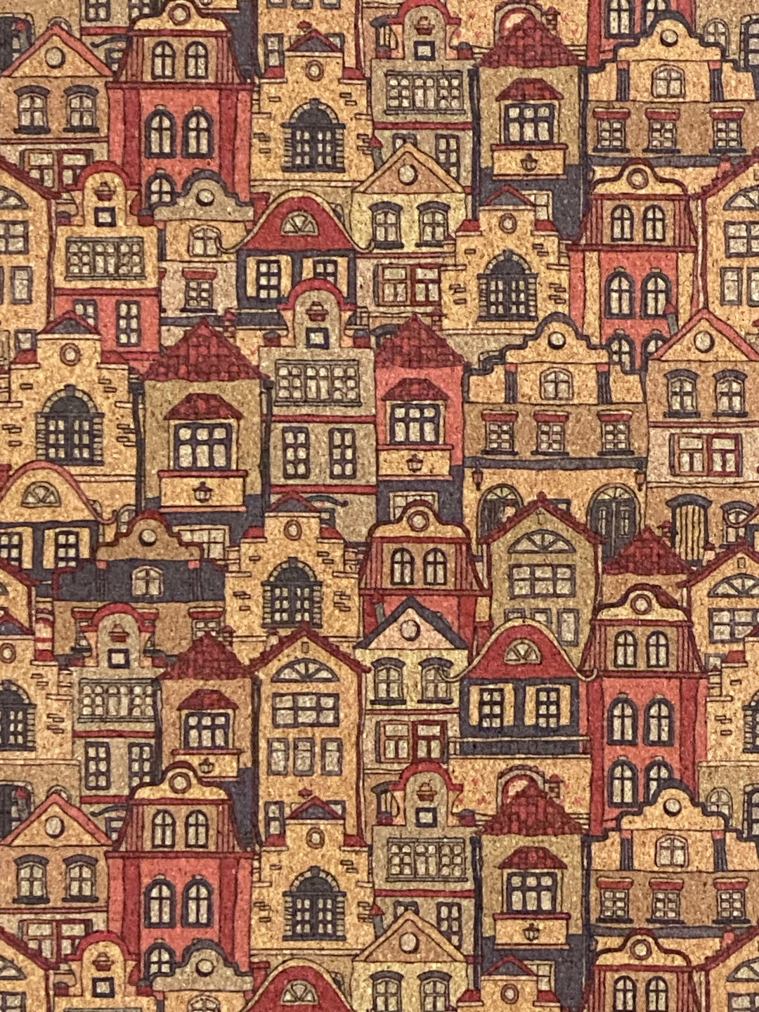 Adhesive Cork Fabric - OLD TOWN CHARM