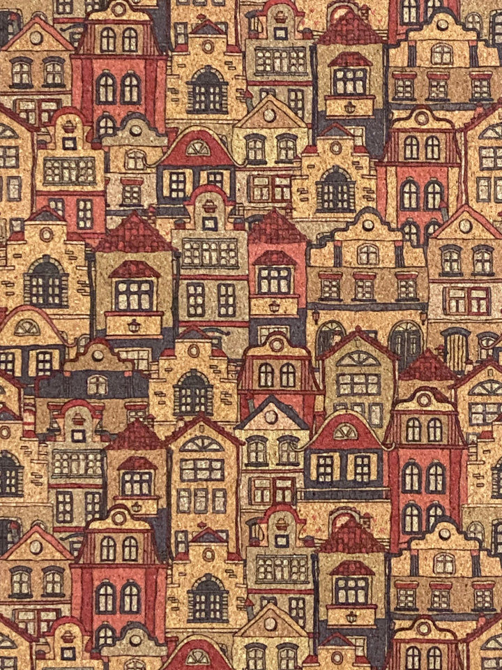 Adhesive Cork Fabric - OLD TOWN CHARM