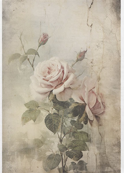 Decoupage Tissue Paper - Old World Rose (25.4cm x 35.56cm) - Rustic Farmhouse Charm