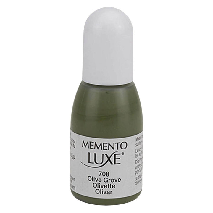 Tsukineko Memento Luxe Ink Refill - OLIVE GROVE (great for fabrics!) 15ml