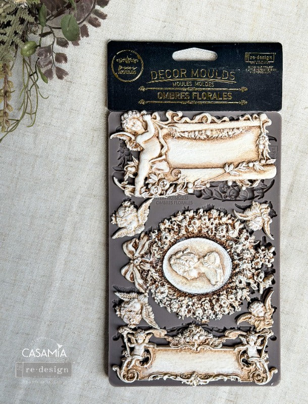 NEW! Redesign Mould - OMBRES FLORALES (5" x 8") - Rustic Farmhouse Charm