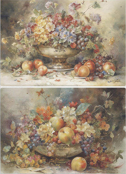 Decoupage Tissue Paper - Orchard Harvest Still Life (53.34cm x 73.66cm) - Rustic Farmhouse Charm