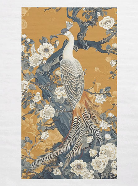 Decoupage Tissue Paper - Oriental Bird on Flowering Tree (45.72cm x 60.96cm) - Rustic Farmhouse Charm