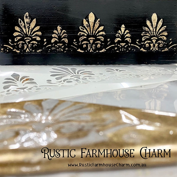 ORNAMENTAL BORDER Designer Stencil by Rustic Farmhouse Charm - Rustic Farmhouse Charm