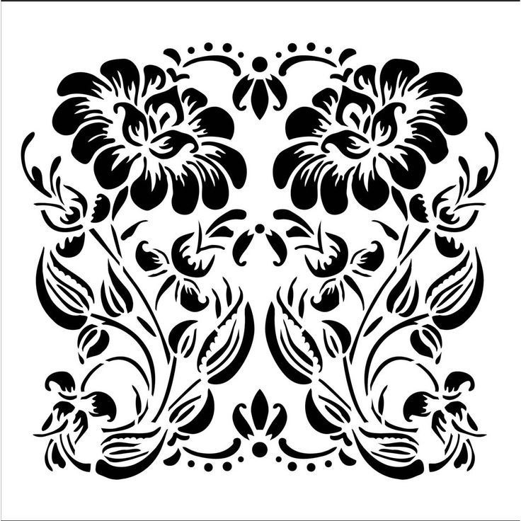 ORNAMENTAL FLOWER Stencil by Plaid FolkArt (15.24cm x15.24cm)