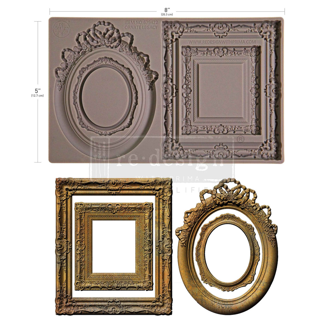 NEW! Redesign Mould - ORNATE LEGACY (5" x 8") - Rustic Farmhouse Charm