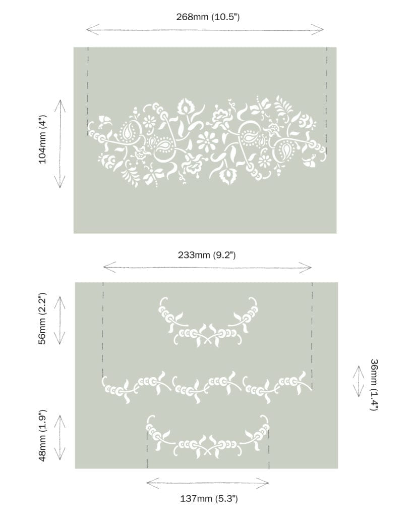 Annie Sloan Stencil Set - PAISLEY FLORAL GARLAND