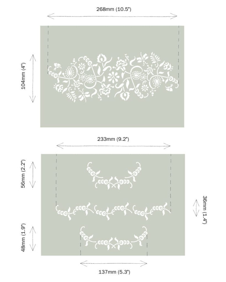 Annie Sloan Stencil Set - PAISLEY FLORAL GARLAND