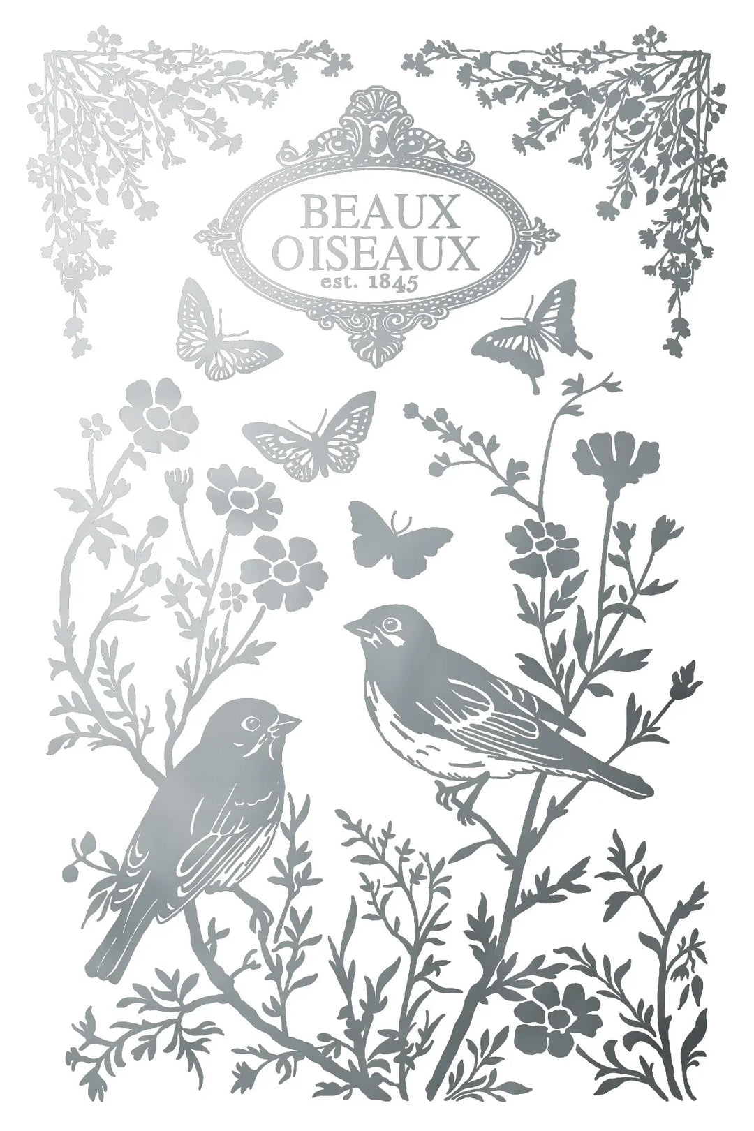 NEW! IOD Gold & Silver Foil Transfer Pad - PAPILLON (set of eight 8"x12" sheets) - Rustic Farmhouse Charm