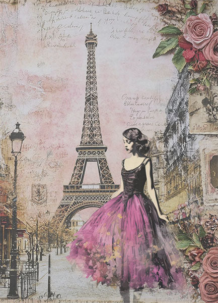 Decoupage Tissue Paper - Parisian Belle (53.34cm x 73.66cm)