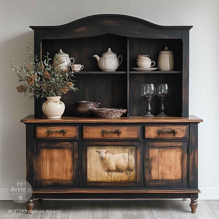 LIMITED! Redesign A3 Decoupage Fibre Paper - PASTURE DREAMS (29.7cm x 41.9cm) - Rustic Farmhouse Charm