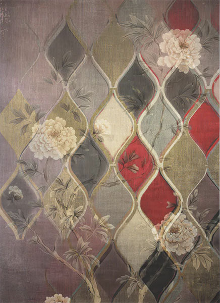 Decoupage Tissue Paper - Peony Lattice Elegance (53.34cm x 73.66cm)