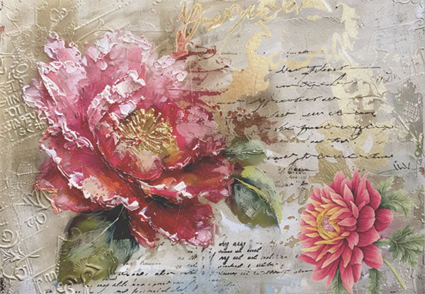 Decoupage Tissue Paper - Peony Letter (35.56cm x 50.8cm)