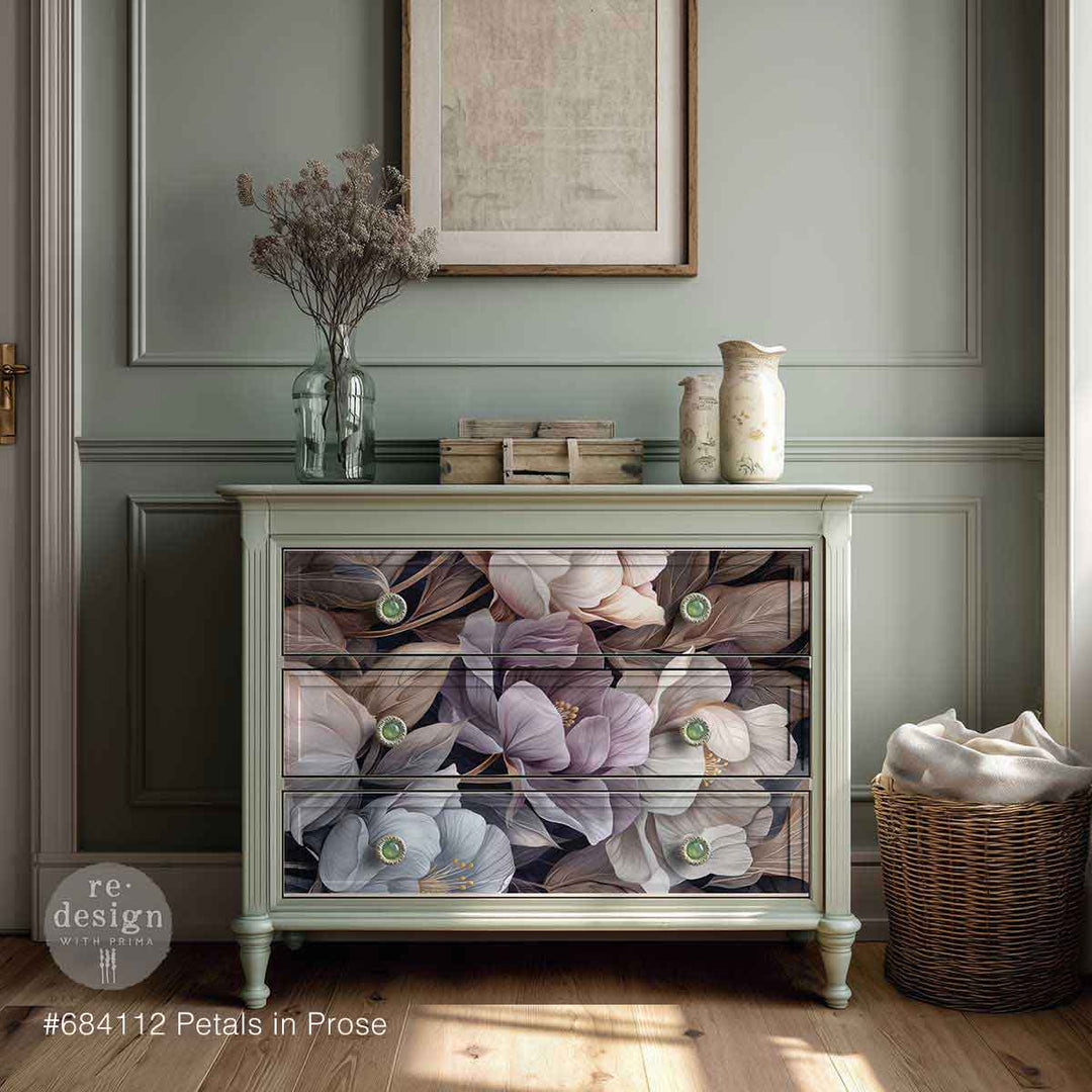 LIMITED! Redesign Decoupage Fibre - PETALS IN PROSE (49.53cm x 76.2cm)