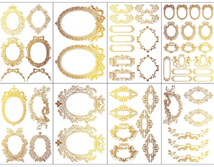 NEW! IOD Gold Gilded Transfer Pad - PETITS ORNEMENTS (set of eight 8"x12" sheets)