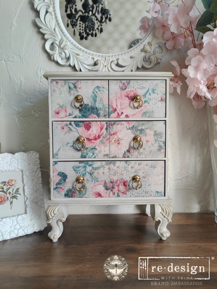NEW! Redesign Double Delight Decoupage Fibre Paper Set (2 Sheets) - PINK BLOSSOM BLISS - Rustic Farmhouse Charm