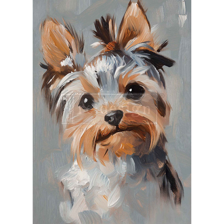 LIMITED! Redesign A3 Decoupage Fibre Paper - POSH PUP PORTRAITS (29.7cm x 41.9cm) - Rustic Farmhouse Charm