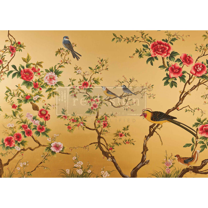 LIMITED! Redesign A3 Decoupage Fibre Paper - RADIANT FLIGHT (29.7cm x 41.9cm) - Rustic Farmhouse Charm