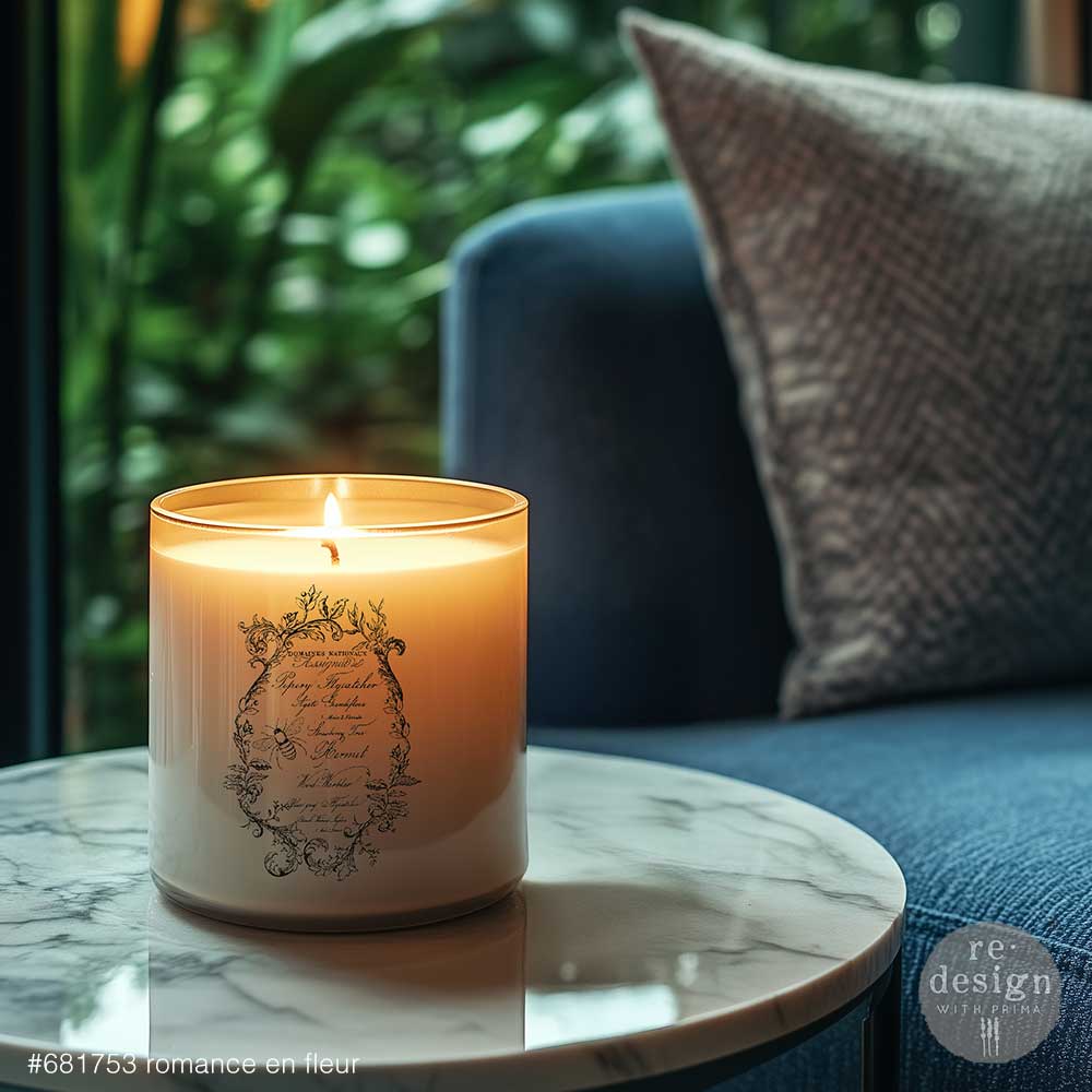 NEW! Redesign Luxe Transfer - ROMANCE EN FLEUR (2 sheets, 8.25cm x 29.2cm) - Rustic Farmhouse Charm