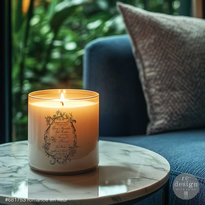 NEW! Redesign Luxe Transfer - ROMANCE EN FLEUR (2 sheets, 8.25cm x 29.2cm) - Rustic Farmhouse Charm