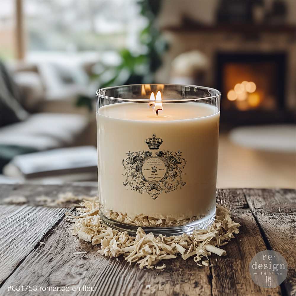 NEW! Redesign Luxe Transfer - ROMANCE EN FLEUR (2 sheets, 8.25cm x 29.2cm) - Rustic Farmhouse Charm