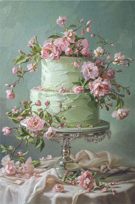 Decoupage Tissue Paper - Rose Wedding Cake (25.4cm x 38.1cm)