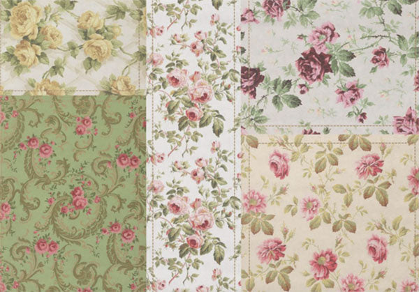 Decoupage Tissue Paper - Rose Quilt - Rustic Farmhouse Charm
