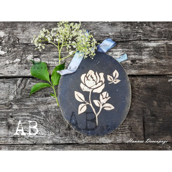 ABstudio Stencil - ROSES ID-228 (18cmx25cm) - Rustic Farmhouse Charm