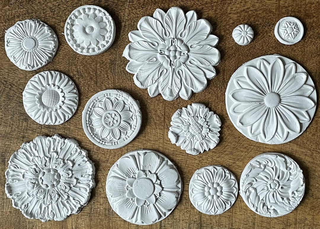 ROSETTES Mould by IOD (6"x10", 15.24cm x 25.4cm) - Rustic Farmhouse Charm