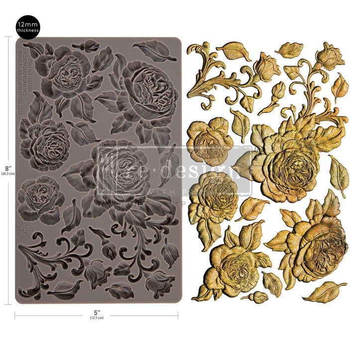 NEW! Redesign Mould - ROSEWOOD ROMANCE (5" x 8", thicker at 12mm) - Rustic Farmhouse Charm