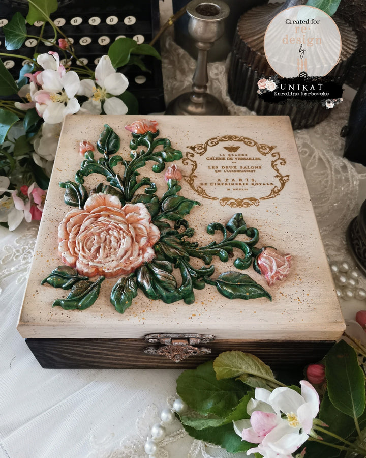 NEW! Redesign Mould - ROSEWOOD ROMANCE (5" x 8", thicker at 12mm) - Rustic Farmhouse Charm