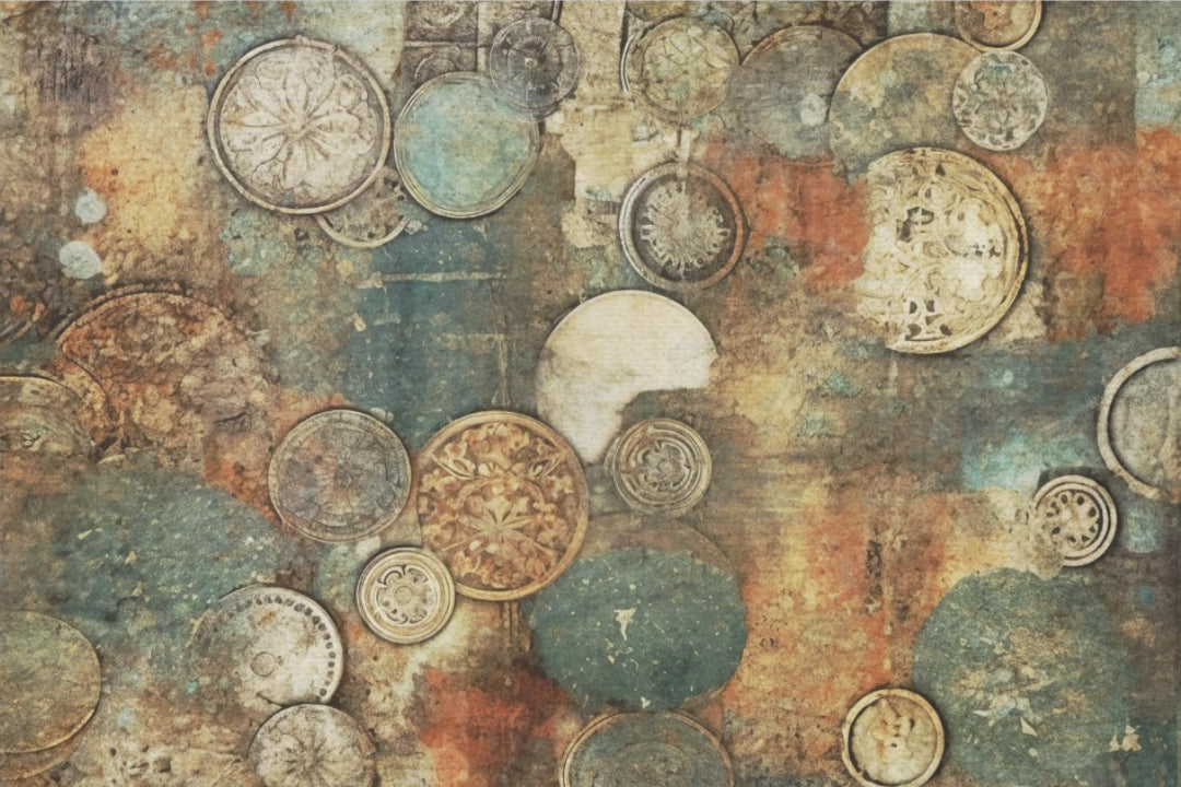 Decoupage Tissue Paper - Rust and Patina Pattern (50.8cm x 76.2cm) - Rustic Farmhouse Charm