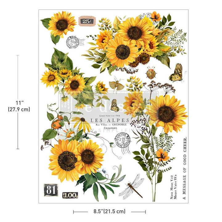 NEW! Redesign H2O Transfer - RUSTIC AMBER PETALS (1 Sheet, 21.59cm x 27.94cm)