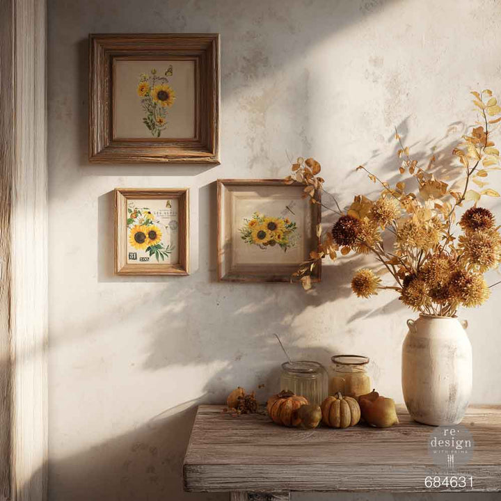 NEW! Redesign H2O Transfer - RUSTIC AMBER PETALS (1 Sheet, 21.59cm x 27.94cm)
