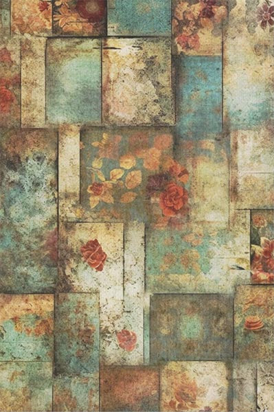 Decoupage Tissue Paper - Rustic Floral Collage (50.8cm x 76.2cm) - Rustic Farmhouse Charm