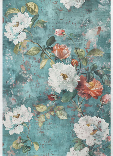 Decoupage Tissue Paper - Rustic Flowers (53.34cm x 73.66cm) - Rustic Farmhouse Charm