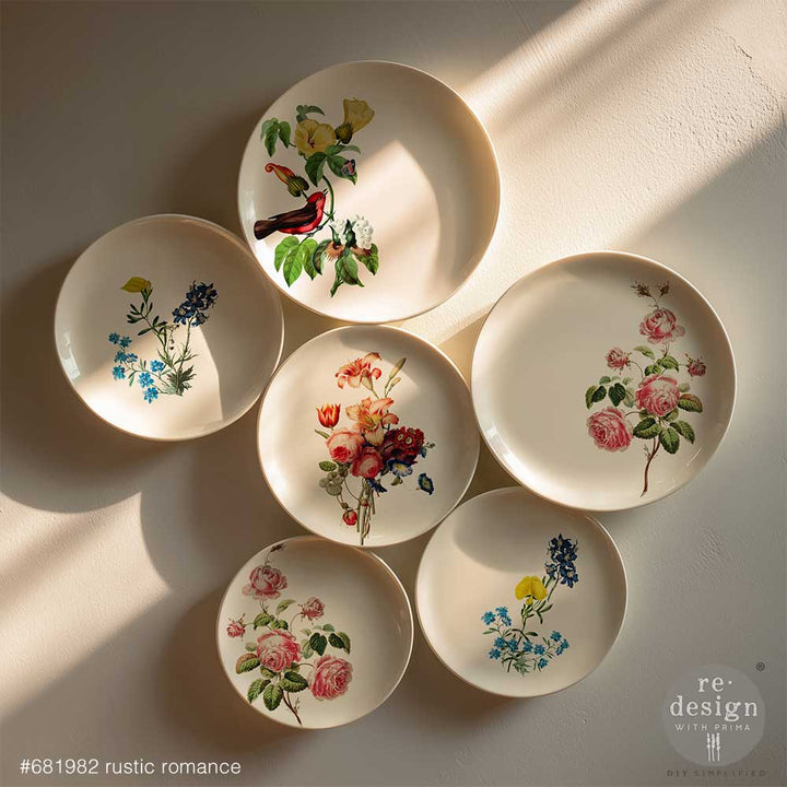 NEW! Redesign H20 Transfer - RUSTIC ROMANCE (Single Sheet 21.5cm x 27.9cm) - Rustic Farmhouse Charm