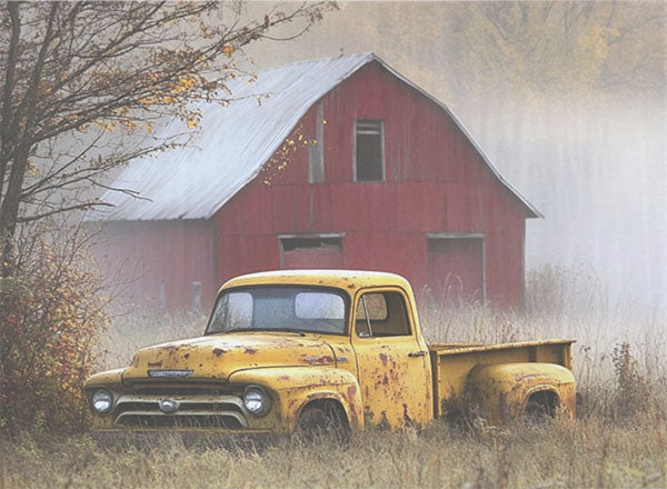Decoupage Tissue Paper - Rusty Yellow Truck (53.34cm x 73.66cm) - Rustic Farmhouse Charm