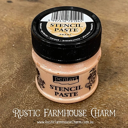 APRICOT Pearl Stencil Paste by Pentart 50ml - Rustic Farmhouse Charm