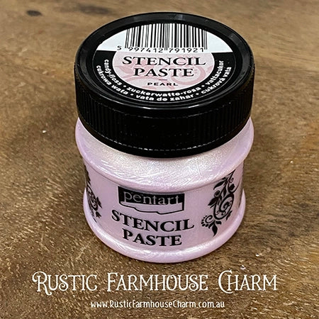 CANDY FLOSS Pearl Stencil Paste by Pentart 50ml - Rustic Farmhouse Charm