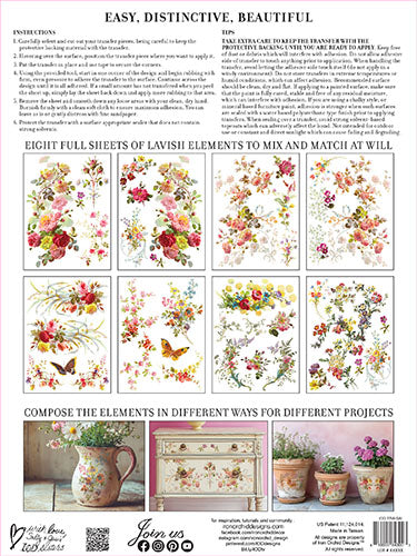 NEW! IOD Transfer Pad - SAINT GERMAIN (set of eight 12"x16" sheets) - Rustic Farmhouse Charm