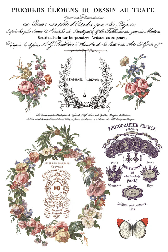 NEW! IOD Transfer Pad - SAINT OUEN (set of eight 8"x12" sheets) - Rustic Farmhouse Charm