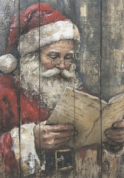Decoupage Tissue Paper - Santa Reading (2 sizes) - Rustic Farmhouse Charm